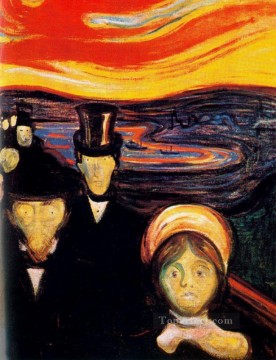 Abstracto famoso Painting - ansiedad 1894 Edvard Munch Expresionismo